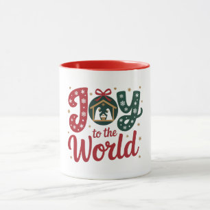 Taza Alegría al mundo estrella cristiana de Navidad