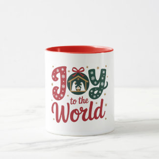 Taza Alegría al mundo estrella cristiana de Navidad