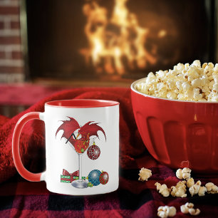 Taza Alegría de la Fiesta de Navidad Cóctel Dragón Rojo