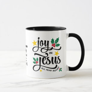 Taza ALEGRÍA EN JESÚS Navidad cristiana personalizada