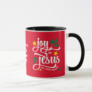 Taza ALEGRÍA EN JESÚS Nombre de Familia Navidad Cristia