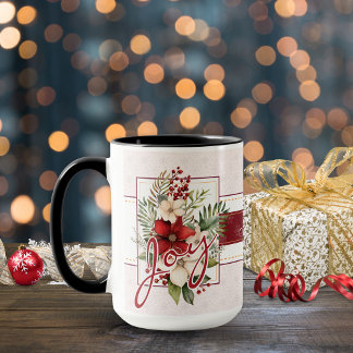 Taza Alegría Floral Elegante Escritura Nombre Personali