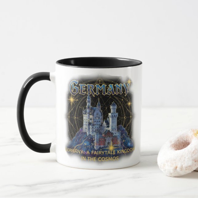 Taza Alemania Celestial Castillo de Neuschwanstein Arte (Con donut)