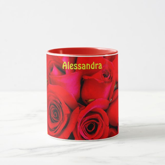Taza ALESSANDRA ~ Fotografía personalizada de los Rosas (Centro)