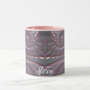 Taza ALEXA ~ GLOSSY 3D Zany Plata Rosa ~