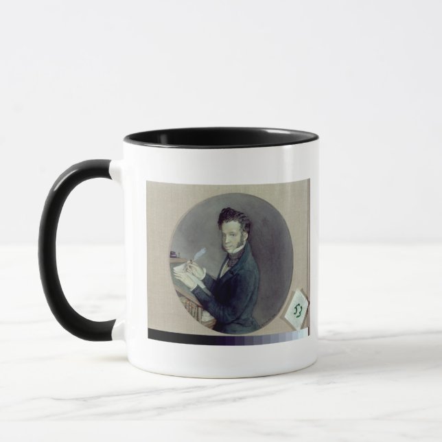 Taza Alexander Pushkin en el trabajo, 1899 (Izquierda)