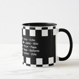 Taza Alfa Bravo Charlie Echo Alfabeto fonético