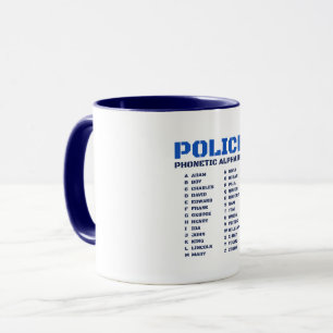 Taza Alfabeto A a Z fonético completo de la policía