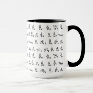 Taza Alfabeto americano del lenguaje de signos en