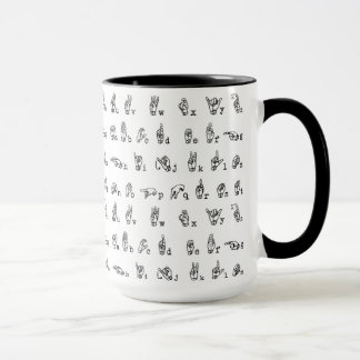 Taza Alfabeto americano del lenguaje de signos en