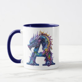 Taza Alfabeto de dragón místico - Letra A