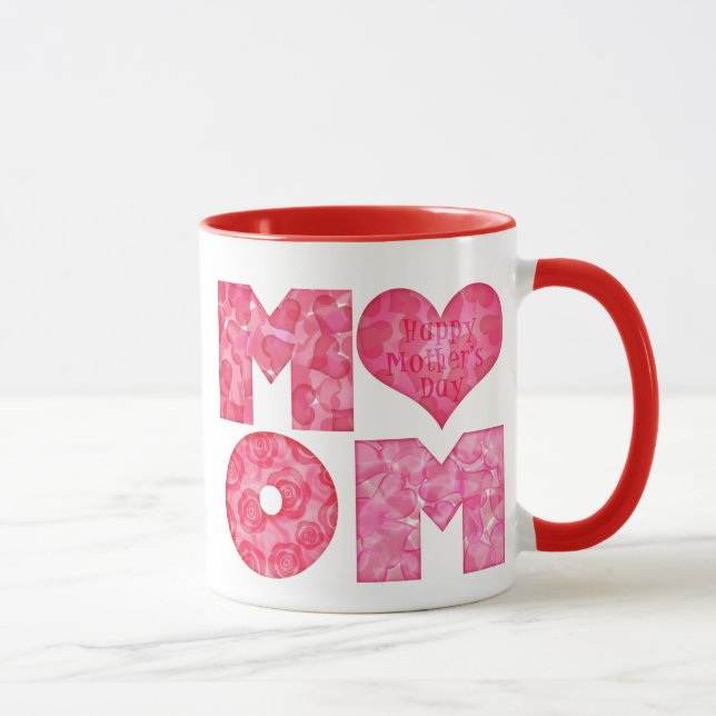 Taza Alfabeto feliz de la mamá del día de madre (Derecha)