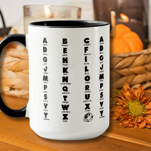Taza Alfabeto Fonético de la OTAN, Letras Negras