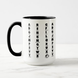 Taza Alfabeto fonético OTAN, letras negras