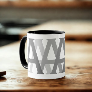 Taza Alfabeto Gris Letters Monogramado