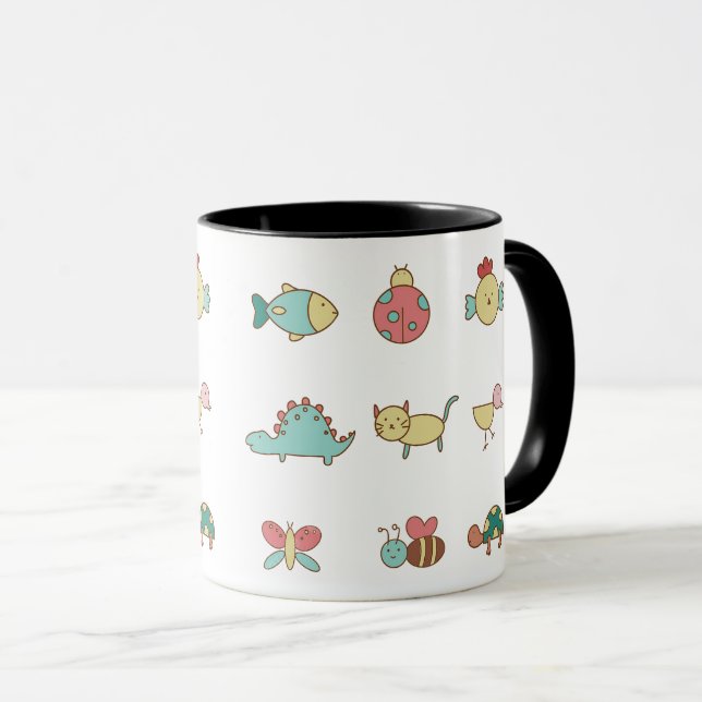 Taza Alfombra de patrón de animales de Personalizado li (Anverso derecho)