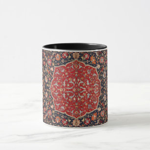Taza Alfombra Persa Antigua Deteriorada Turca Vintage