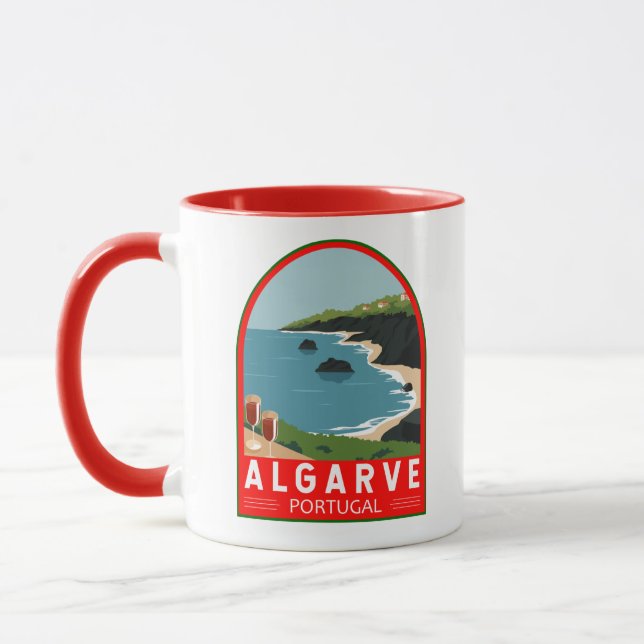 Taza Algarve Portugal Retro Viaje Art Vintage (Izquierda)