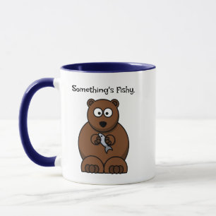 Taza Algo es un Personalizado de oso marrón y gracioso