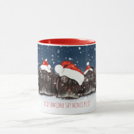 Taza ¿Alguien dijo que Mince Pies, Navidades Hippo Mug?