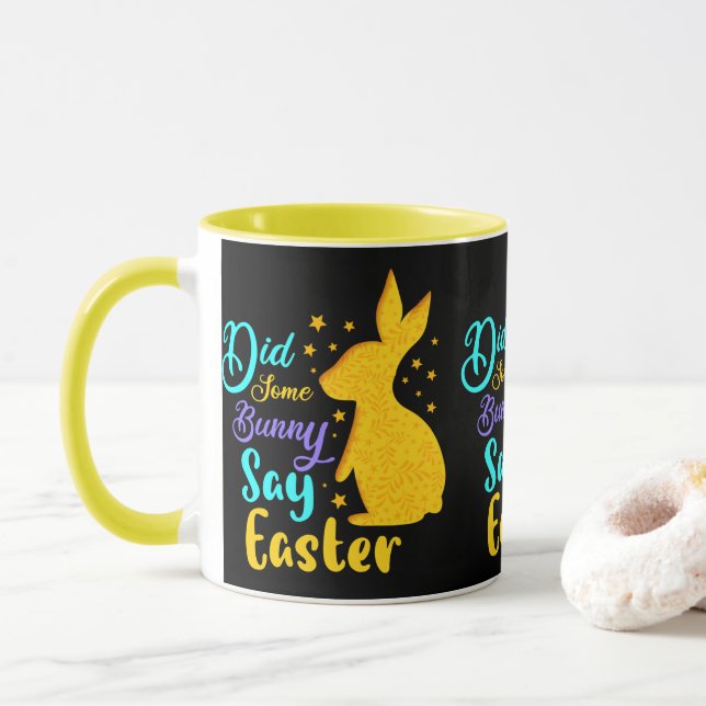 Taza ¿Algunos conejitos dijeron Pascua? (Con donut)