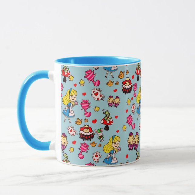 Taza Alice Wonderland Mad Hatter Cat Doodle Art de Leah (Izquierda)