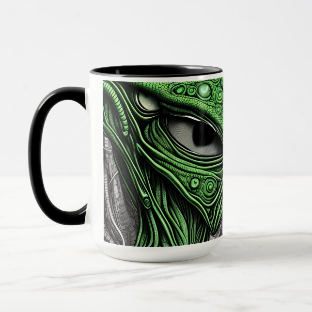 Taza Alien abstrato espeluznante (Izquierda)