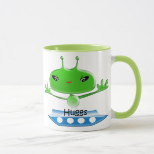 Taza Alienígenas del espacio ultraterrestre verde lindo