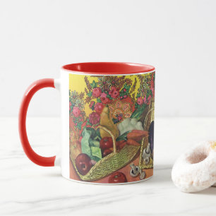 Taza Alimentos orgánicos, verduras de huerta, flores fl