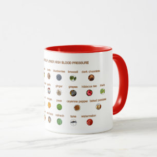 Taza Alimentos saludables para reducir la presión arte