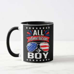 Taza All American Boy 4th of July US Flag Sunglasses