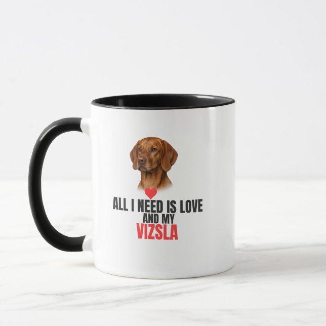 Taza All I Need Is Love and My Vizsla Coffee (Izquierda)