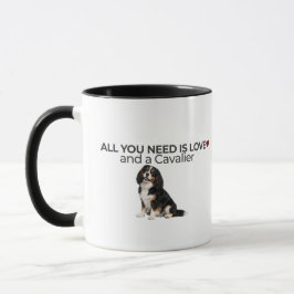 Taza All You Need Is Love and a Cavalier Mug 