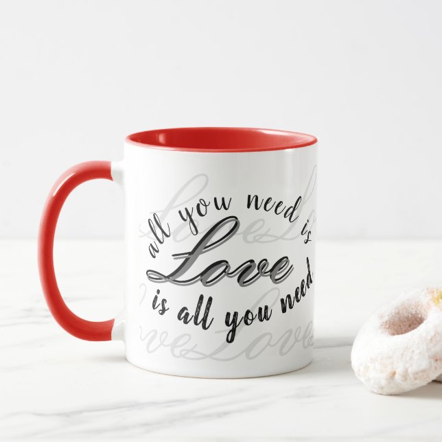Taza 'All You Need Is Love' Charming Heartfelt Gift  (Con donut)