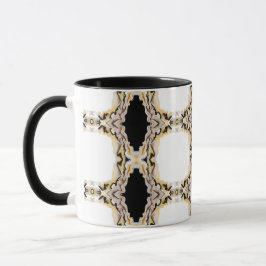 Taza Alligare Abstract Gold Black White Fluid Art
