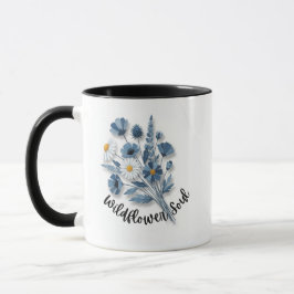 Taza Alma de Flor Silvestre Arte Floral Azul