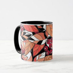 Taza Almohada abstracta hojas de dibujos animados bayas