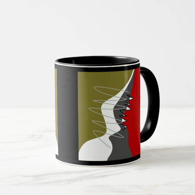 Taza Almohada abstracta moderna creativa con apliqué (Anverso derecho)