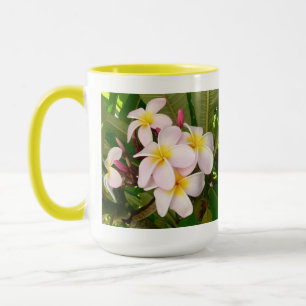 Taza Aloha Flor de Frangipani Hawaiano Plumerias