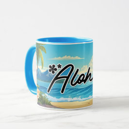 Taza Aloha Hawaii Beach Souvenir Coffee Mug