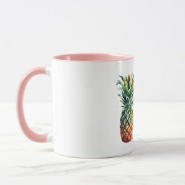 Taza Aloha Hibiscus Flower Pineapple