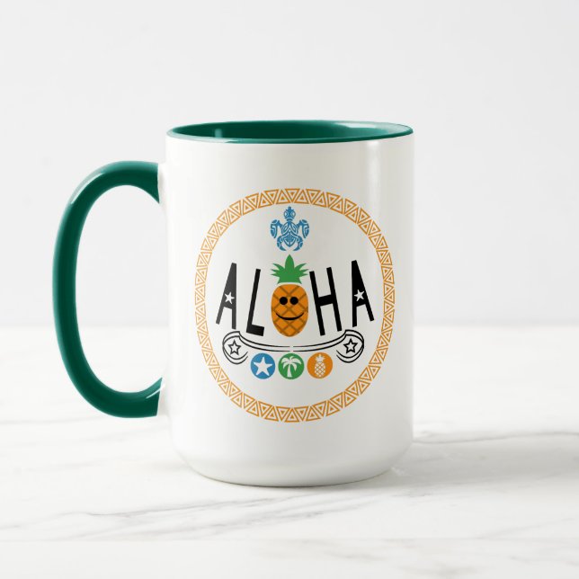 Taza Aloha Pineapple Design - Combo Mug (Izquierda)