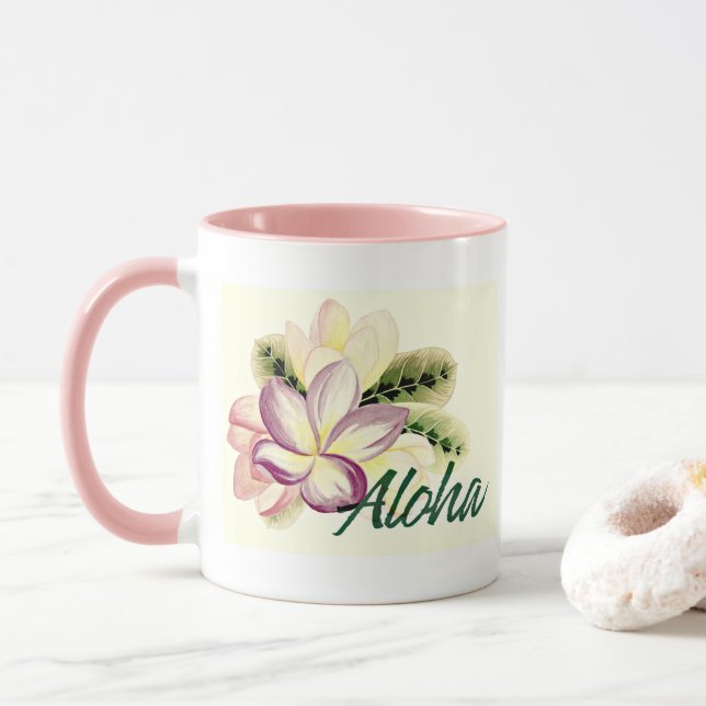 Taza Aloha Plumeria (Con donut)