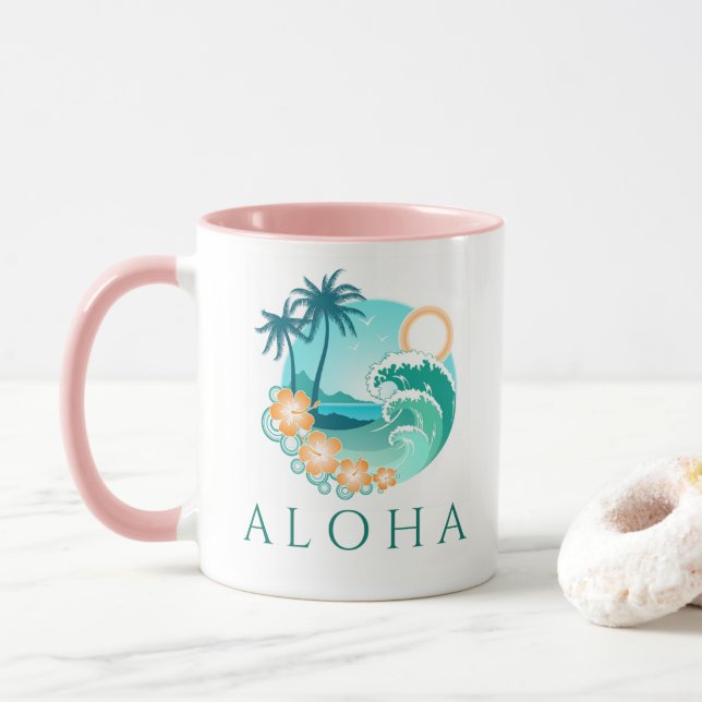 Taza Aloha Tropical (Con donut)
