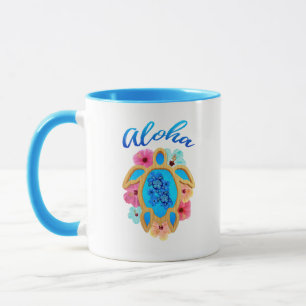 Taza Aloha Tropical Honu Sea Turtle