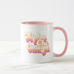 Taza Alpha Chi Omega Escritura Groovy