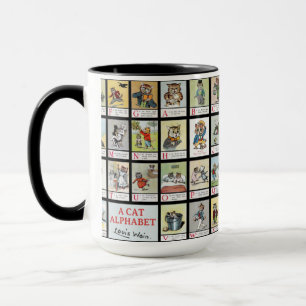 Taza Alphabet Cat, Louis Wain