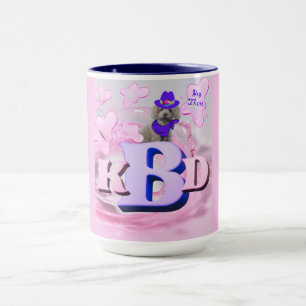 Taza Alphabet Initials Poodle Coffee Mug