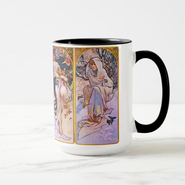 Taza Alphonse Mucha Cuatro Estaciones Mug (Derecha)
