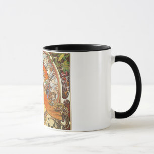 Taza Alphonse Mucha La Plume Zodiac Art Nouveau Vintage